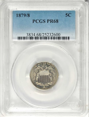 image for: 1879/8 Shield Nickel. Proof-68 (PCGS).