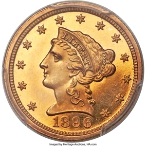 image for: 1896 $2 1/2 PR63 Cameo PCGS....