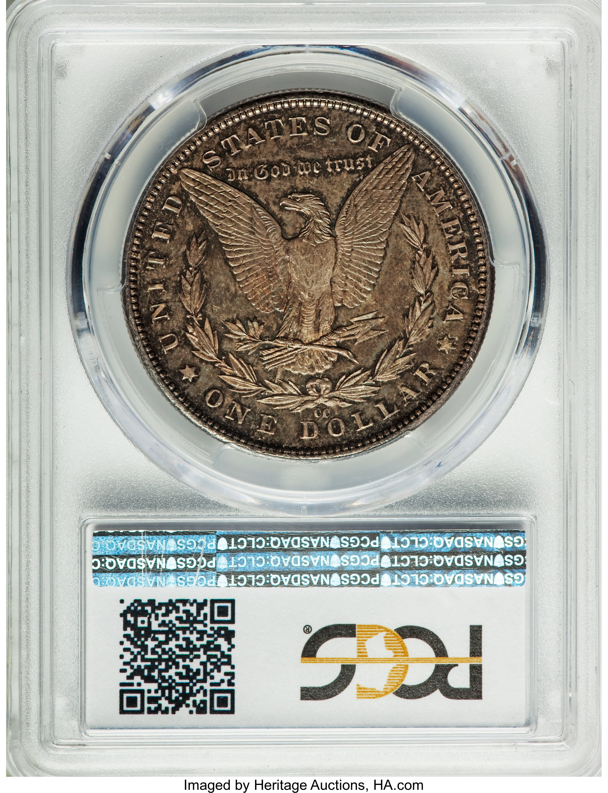 image for: 1890-CC $1 Tail Bar, VAM-4, MS64+ Prooflike PCGS. CAC....