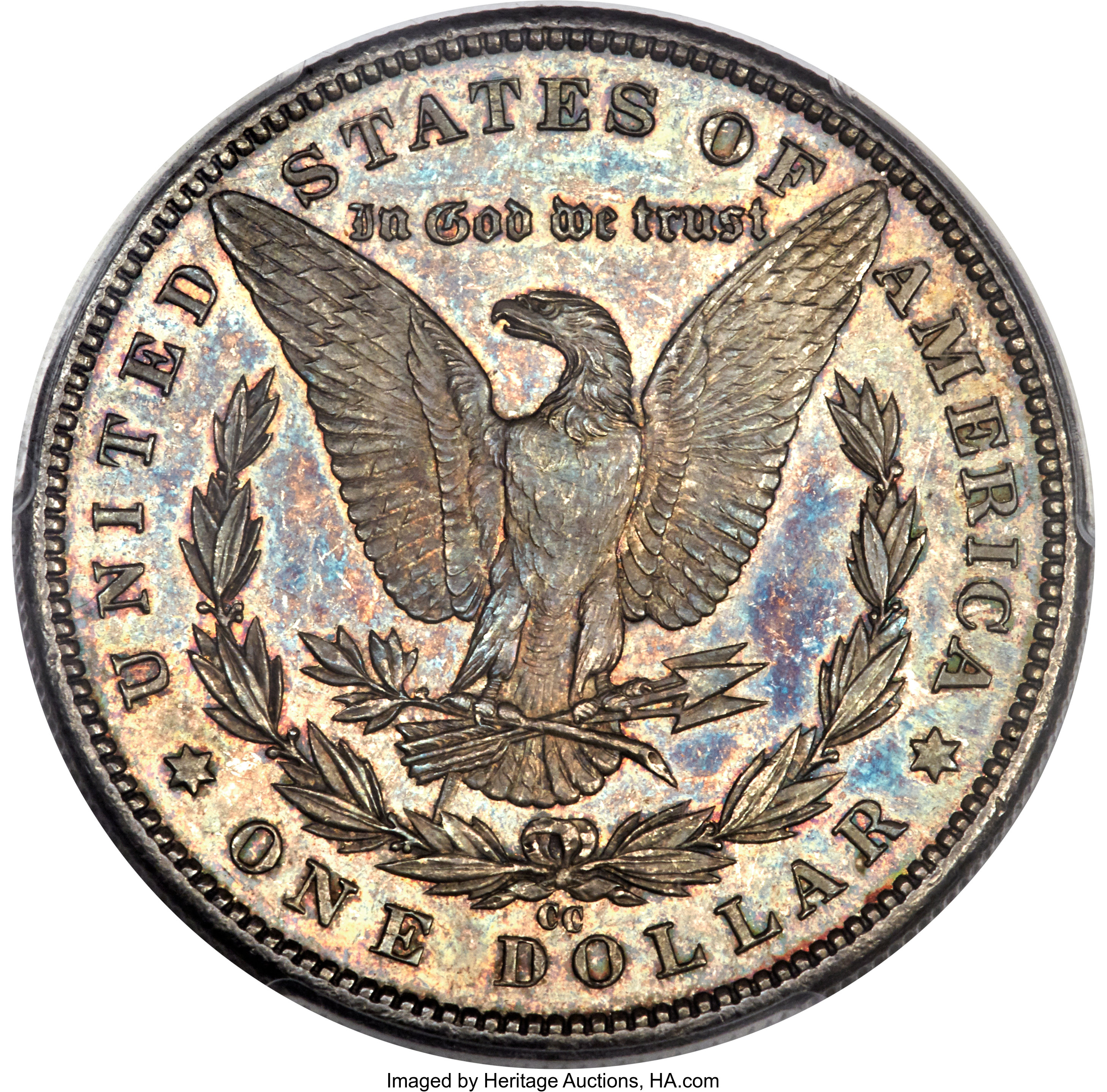 image for: 1890-CC $1 Tail Bar, VAM-4, MS64+ Prooflike PCGS. CAC....