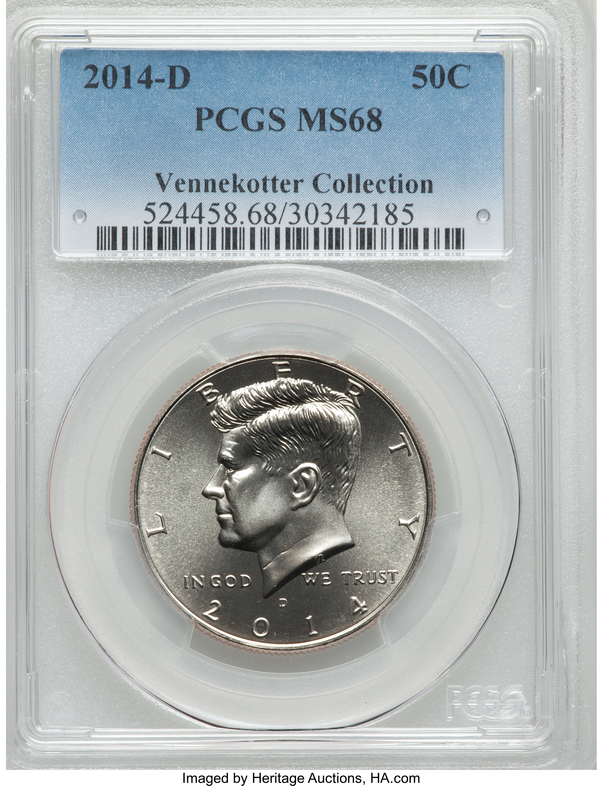 image for: 2014-D 50C MS68 PCGS. Ex: Vennekotter Collection. PCGS Population (87/16). NGC Census: (0/0).  ...