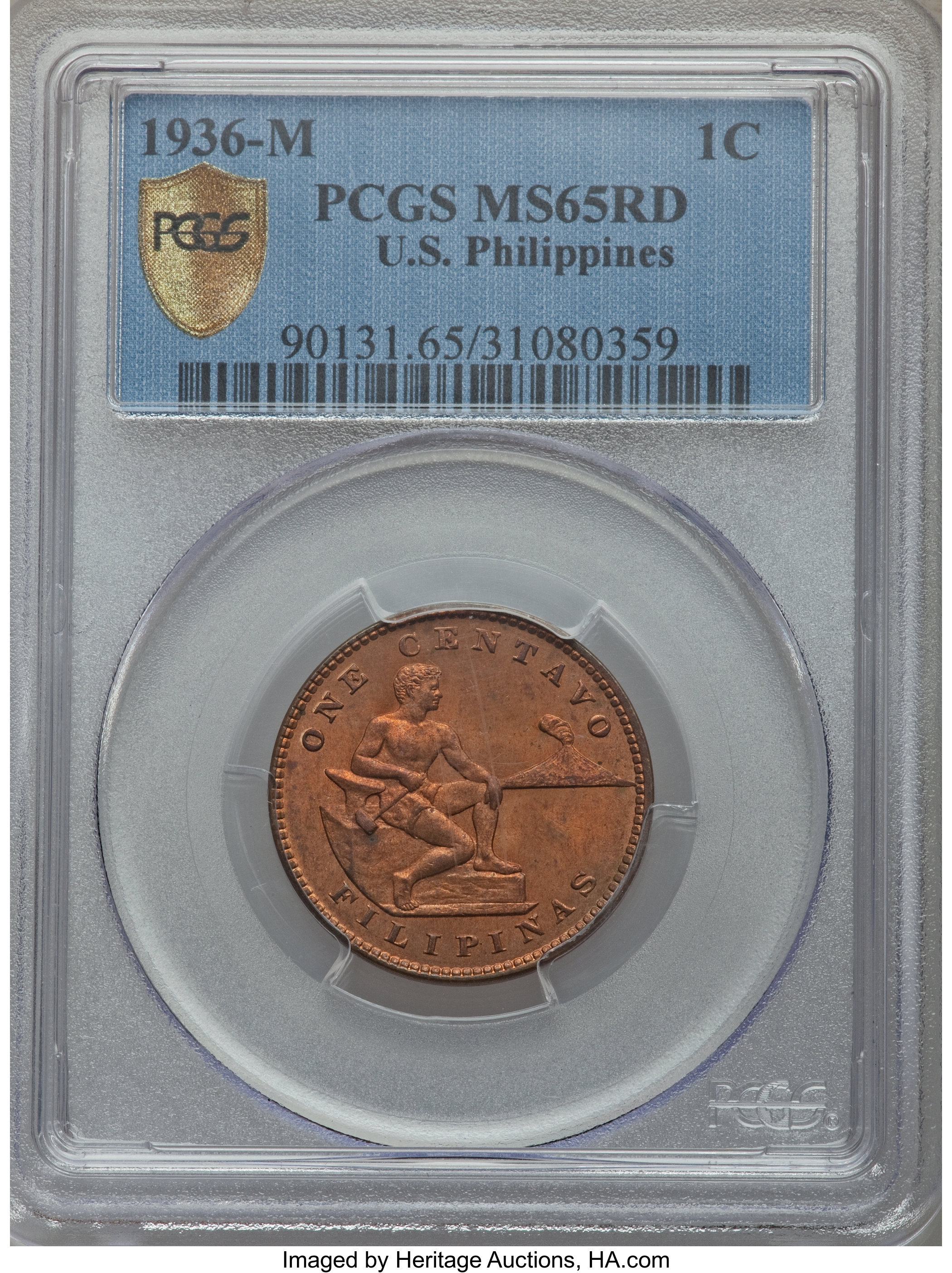 image for: 1936-M 1C MS65 Red PCGS Secure. PCGS Population (11/6). NGC Census: (0/0)....