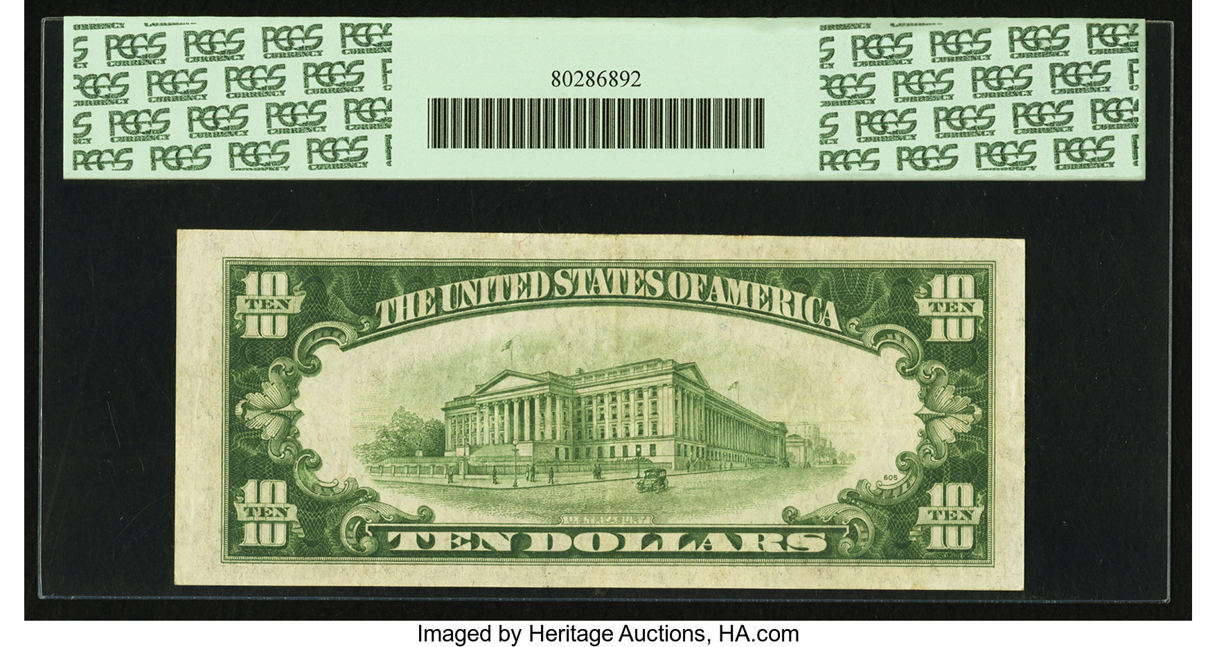 image for: Fr. 2005-L* $10 1934 Dark Green Seal Mule Federal Reserve Star Note. PCGS Very Fine 30PPQ....