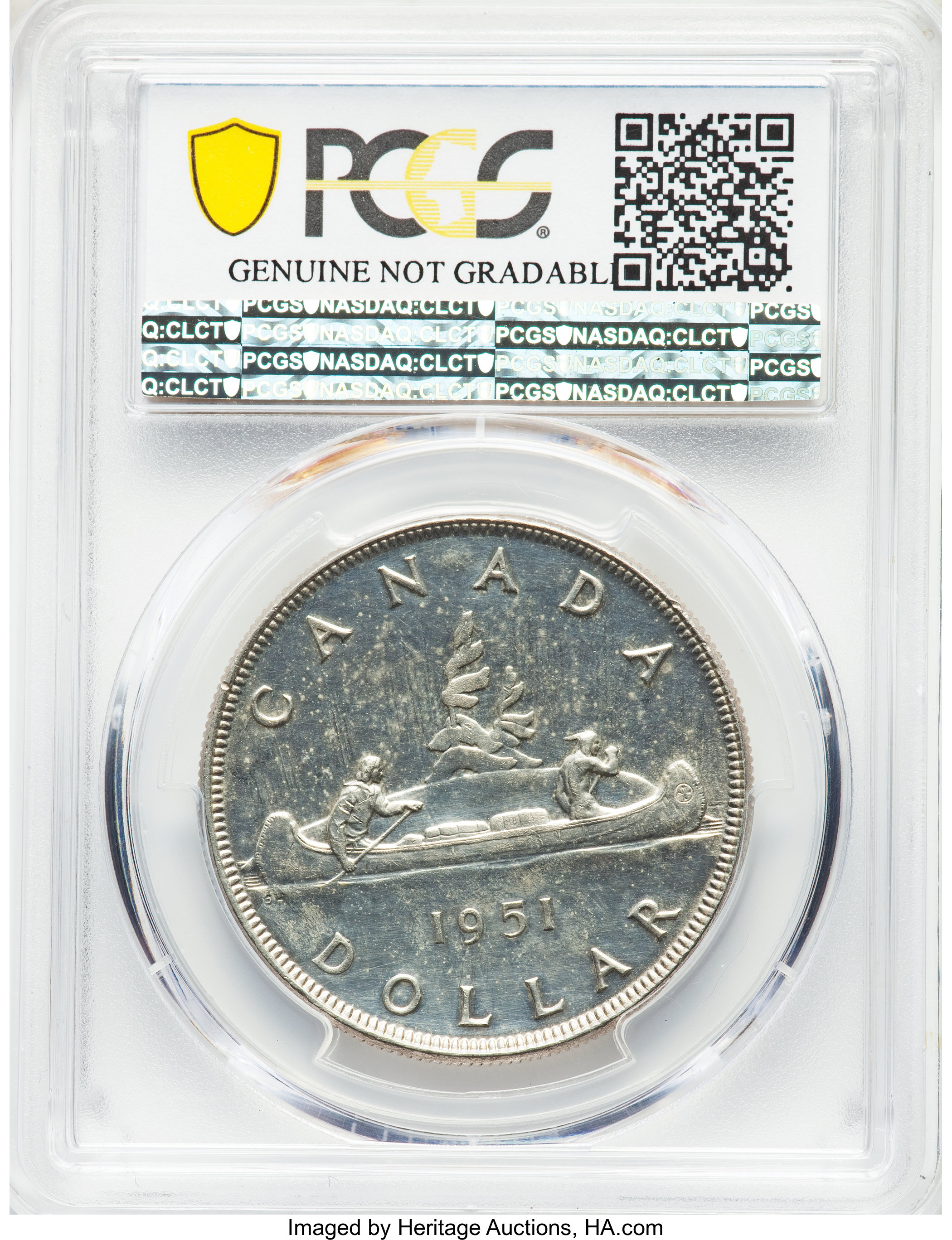 image for: George VI Prooflike Dollar 1951 UNC Details (Cleaning) PCGS