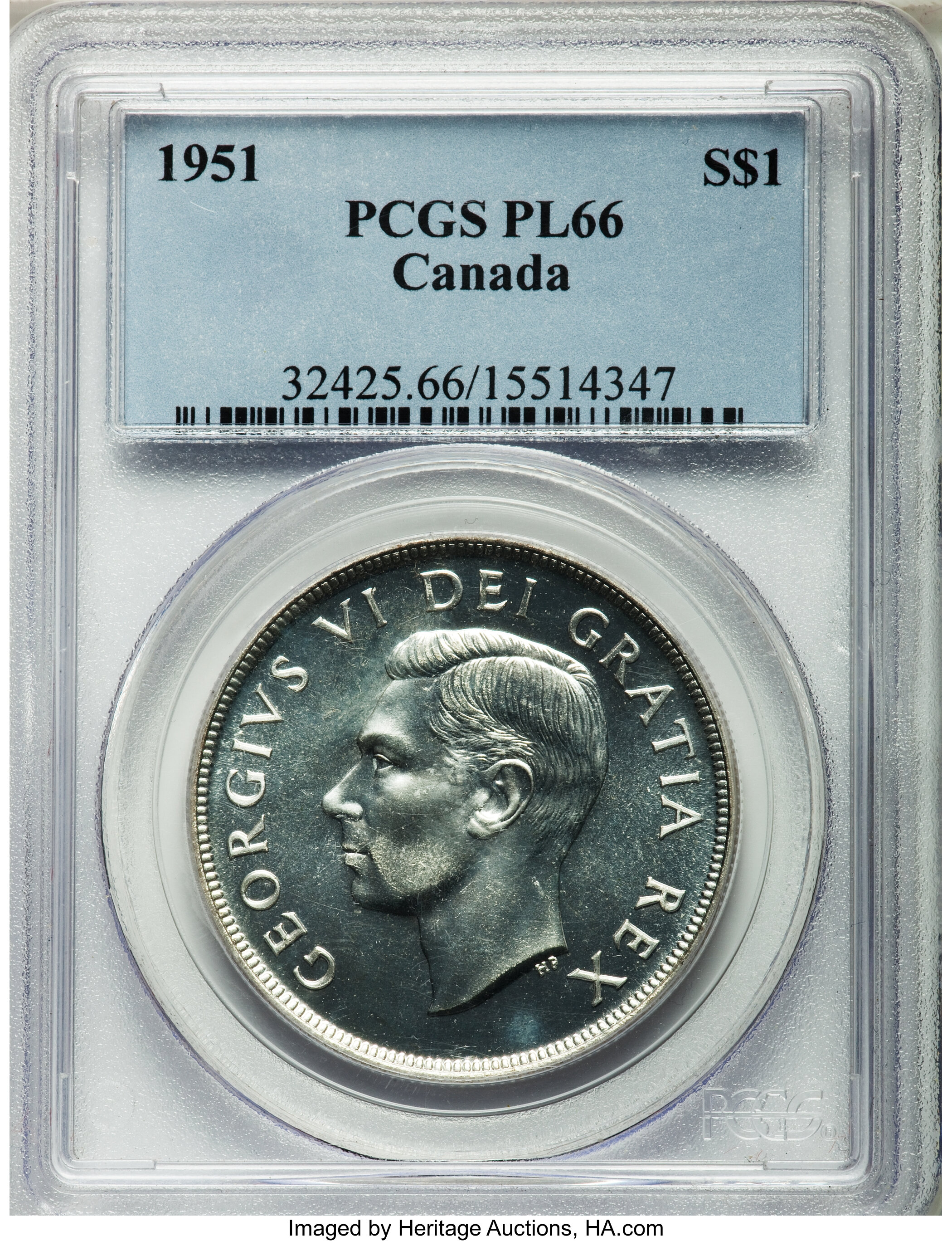 image for: George VI Prooflike Dollar 1951