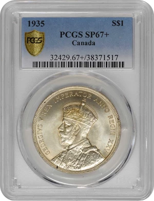image for: CANADA. Dollar, 1935. Ottawa Mint. PCGS SPECIMEN-67+ Gold Shield.