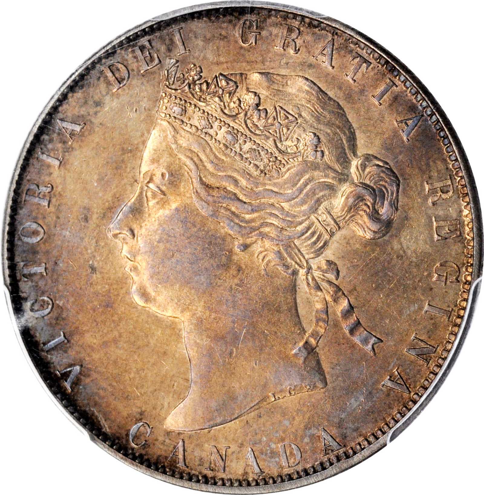 image for: CANADA. 50 Cents, 1871. London Mint. PCGS AU-53 Gold Shield.