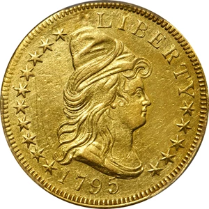 image for: 1795 Capped Bust Right Eagle. BD-3, Taraszka-3. Rarity-6. 9 Leaves. AU Details--Repaired (PCGS).