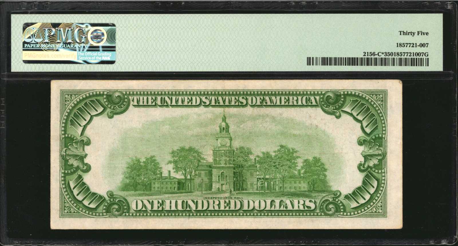 image for: Fr. 2156-C*. 1934D $100 Federal Reserve Note Star Note. Philadelphia. PMG Choice Very Fine 35.