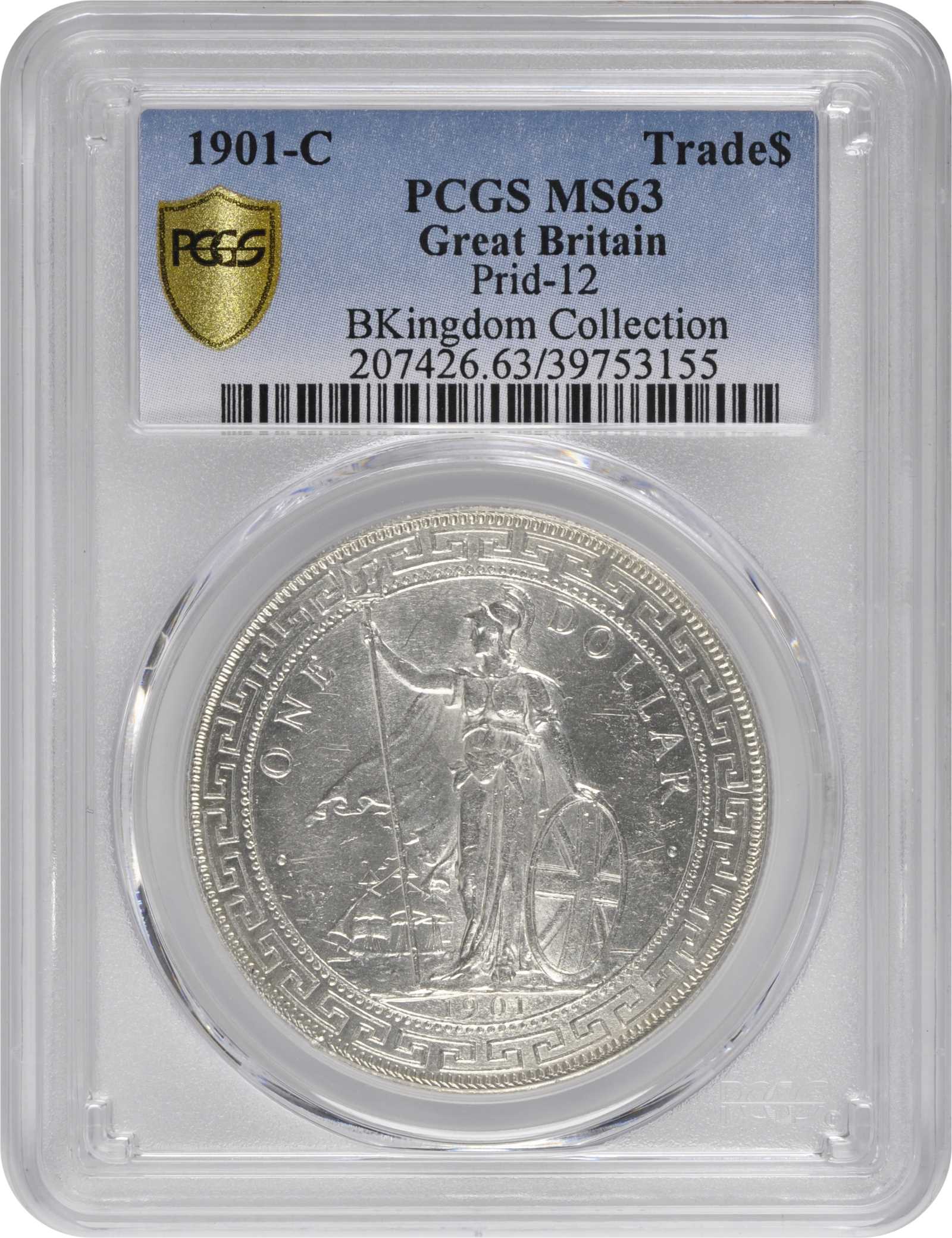 image for: GREAT BRITAIN. Trade Dollar, 1901-C. Calcutta Mint. PCGS MS-63 Gold Shield.
