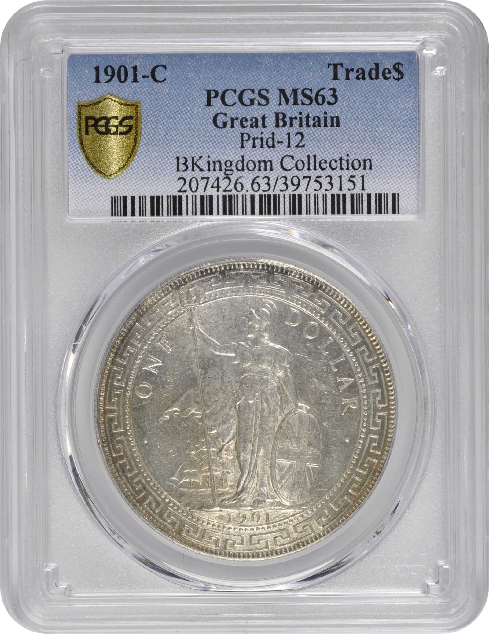 image for: GREAT BRITAIN. Trade Dollar, 1901-C. Calcutta Mint. PCGS MS-63 Gold Shield.