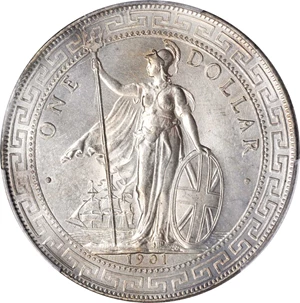 image for: GREAT BRITAIN. Trade Dollar, 1901-B. Bombay Mint. PCGS MS-65 Gold Shield.