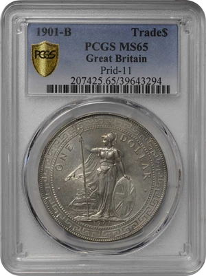 image for: GREAT BRITAIN. Trade Dollar, 1901-B. Bombay Mint. PCGS MS-65 Gold Shield.