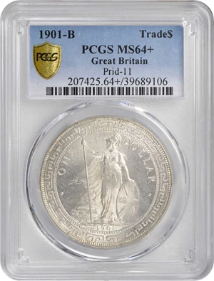 image for: GREAT BRITAIN. Trade Dollar, 1901-B. Bombay Mint. PCGS MS-64+ Gold Shield.