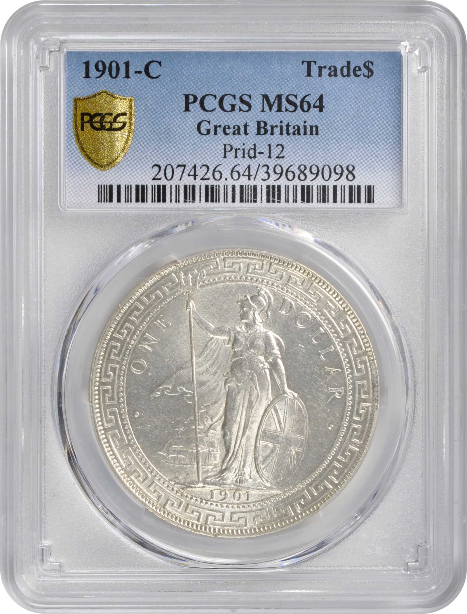 image for: GREAT BRITAIN. Trade Dollar, 1901-C. Calcutta Mint. PCGS MS-64 Gold Shield.