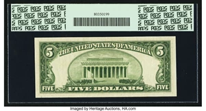 image for: Fr. 1963-I $5 1950B Federal Reserve Note. PCGS Gem New 65PPQ....