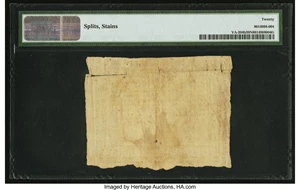 image for: Virginia March 1, 1781 $50 printed on thick laid paper PMG Very Fine 20 Net....