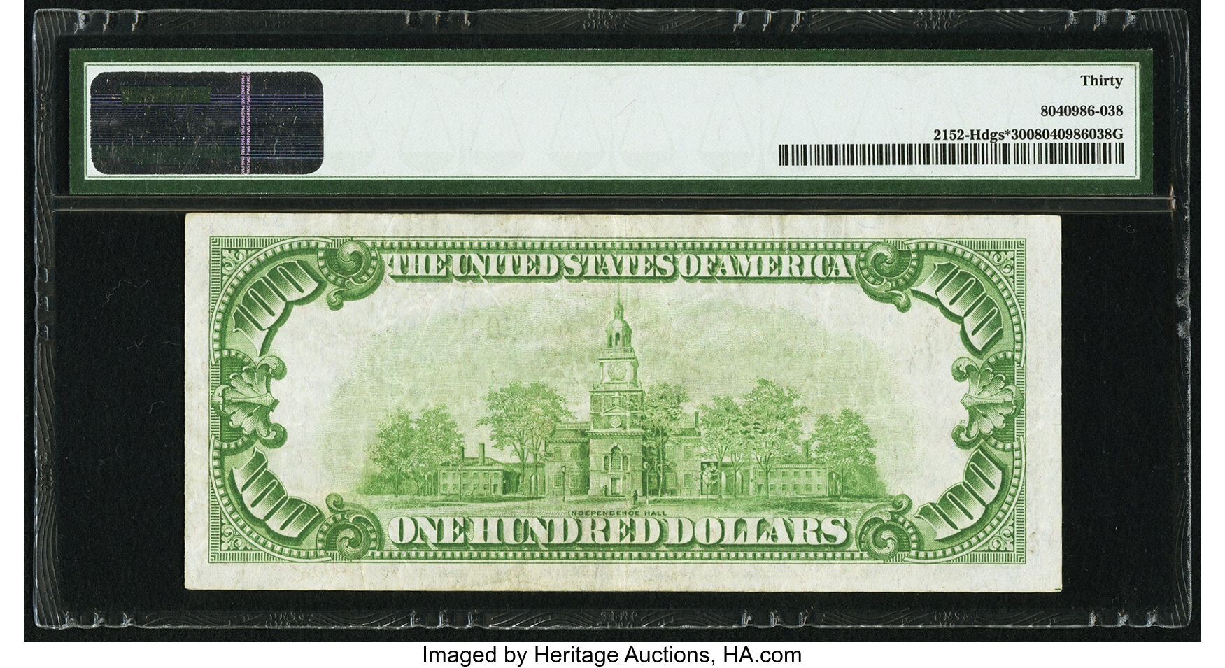 image for: Fr. 2152-H* $100 1934 Dark Green Seal Federal Reserve Note. PMG Very Fine 30....