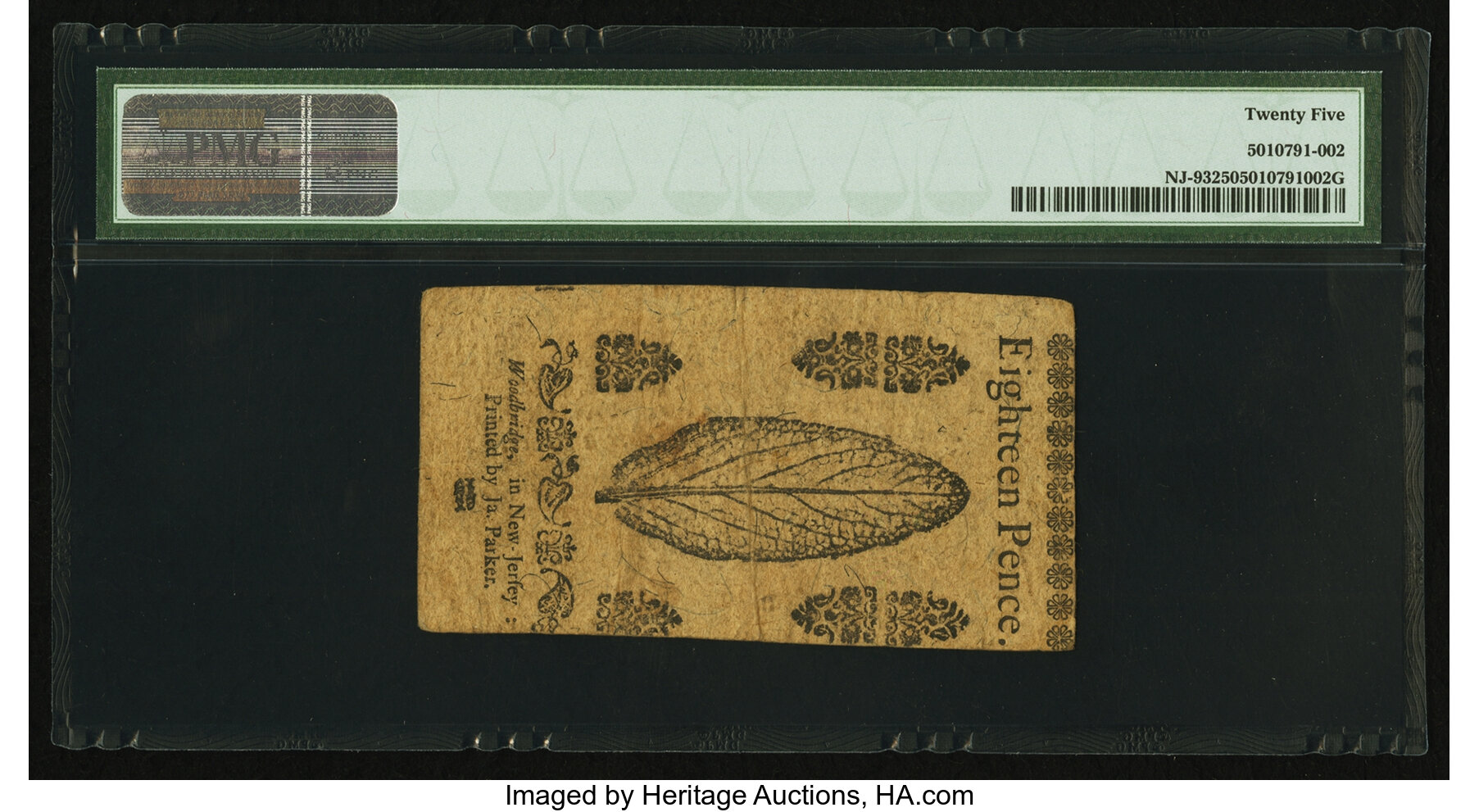 image for: New Jersey June 22, 1756 18d PMG Very Fine 25....