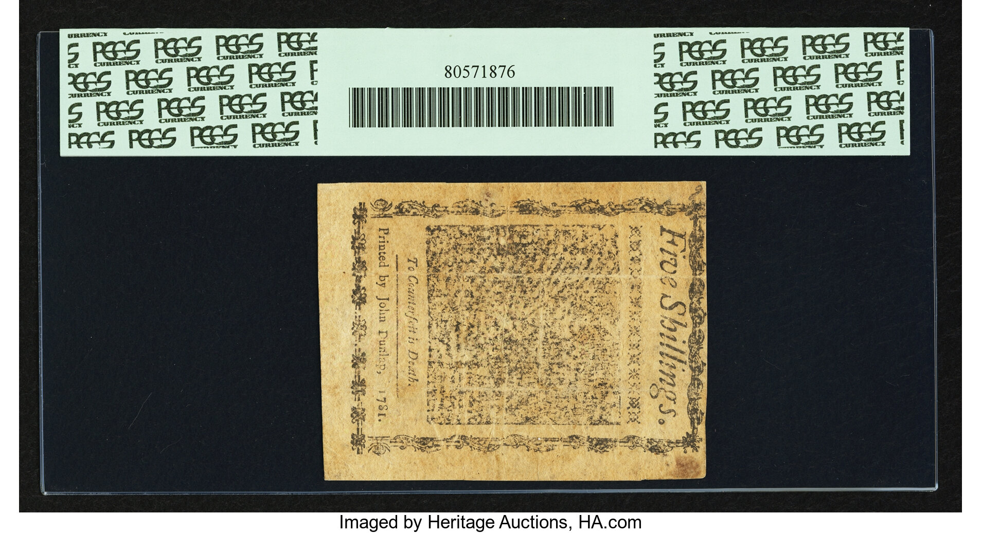 image for: Pennsylvania April 20, 1781 5s PCGS Apparent Very Fine 25....