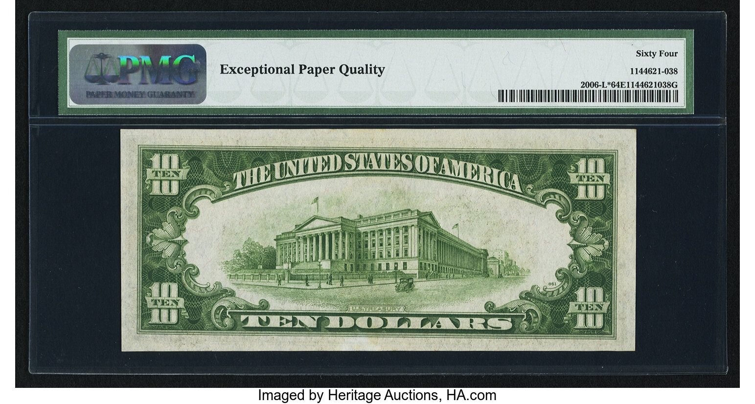 image for: Fr. 2006-L* $10 1934A Federal Reserve Note. PMG Choice Uncirculated 64 EPQ....