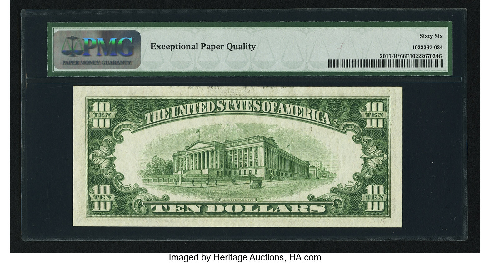 image for: Fr. 2011-H* $10 1950A Federal Reserve Note. PMG Gem Uncirculated 66 EPQ....