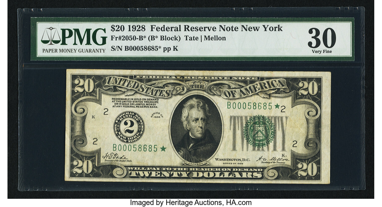 image for: Fr. 2050-B* $20 1928 Federal Reserve Note. PMG Very Fine 30....