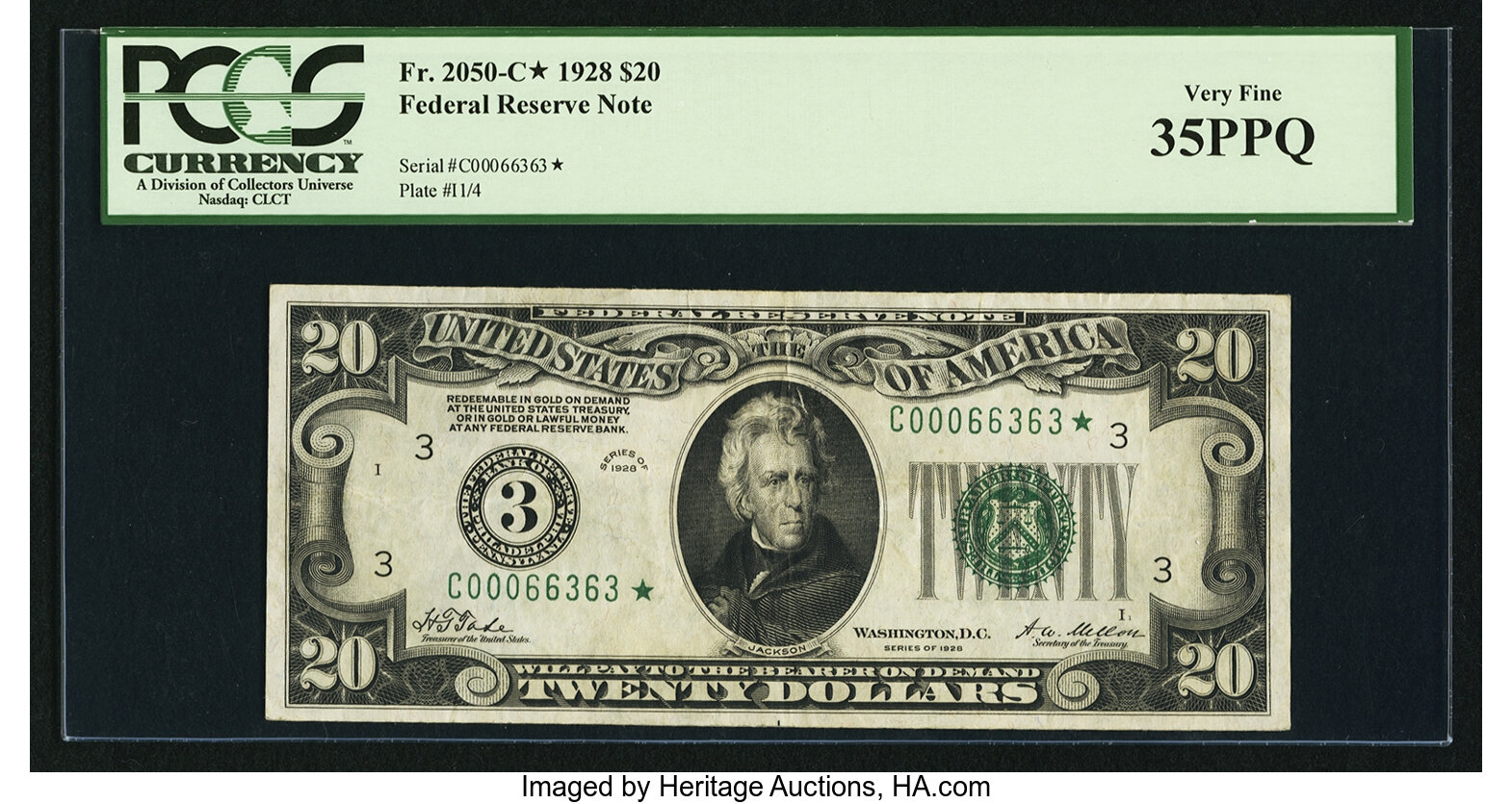 image for: Fr. 2050-C* $20 1928 Federal Reserve Note. PCGS Very Fine 35PPQ....