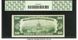 image for: Fr. 2100-H* $50 1928 Federal Reserve Note. PCGS Apparent Very Fine 30....