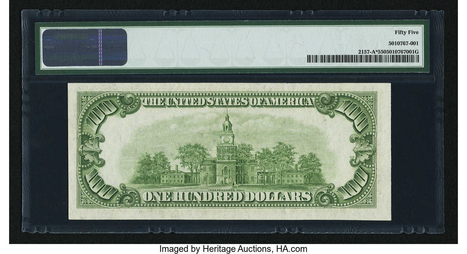 image for: Fr. 2157-A* $100 1950 Federal Reserve Note. PMG About Uncirculated 55....