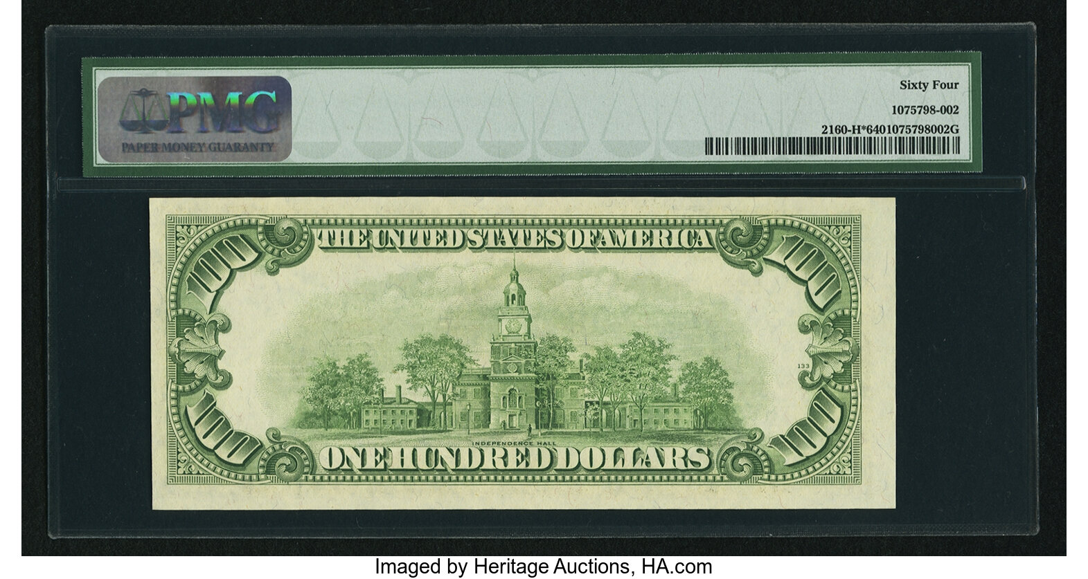 image for: Fr. 2160-H* $100 1950C Federal Reserve Note. PMG Choice Uncirculated 64....