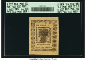 image for: Colony of Delaware January 1, 1776 6 Shillings Fr. DE-78. PCGS Superb Gem New 67PPQ....