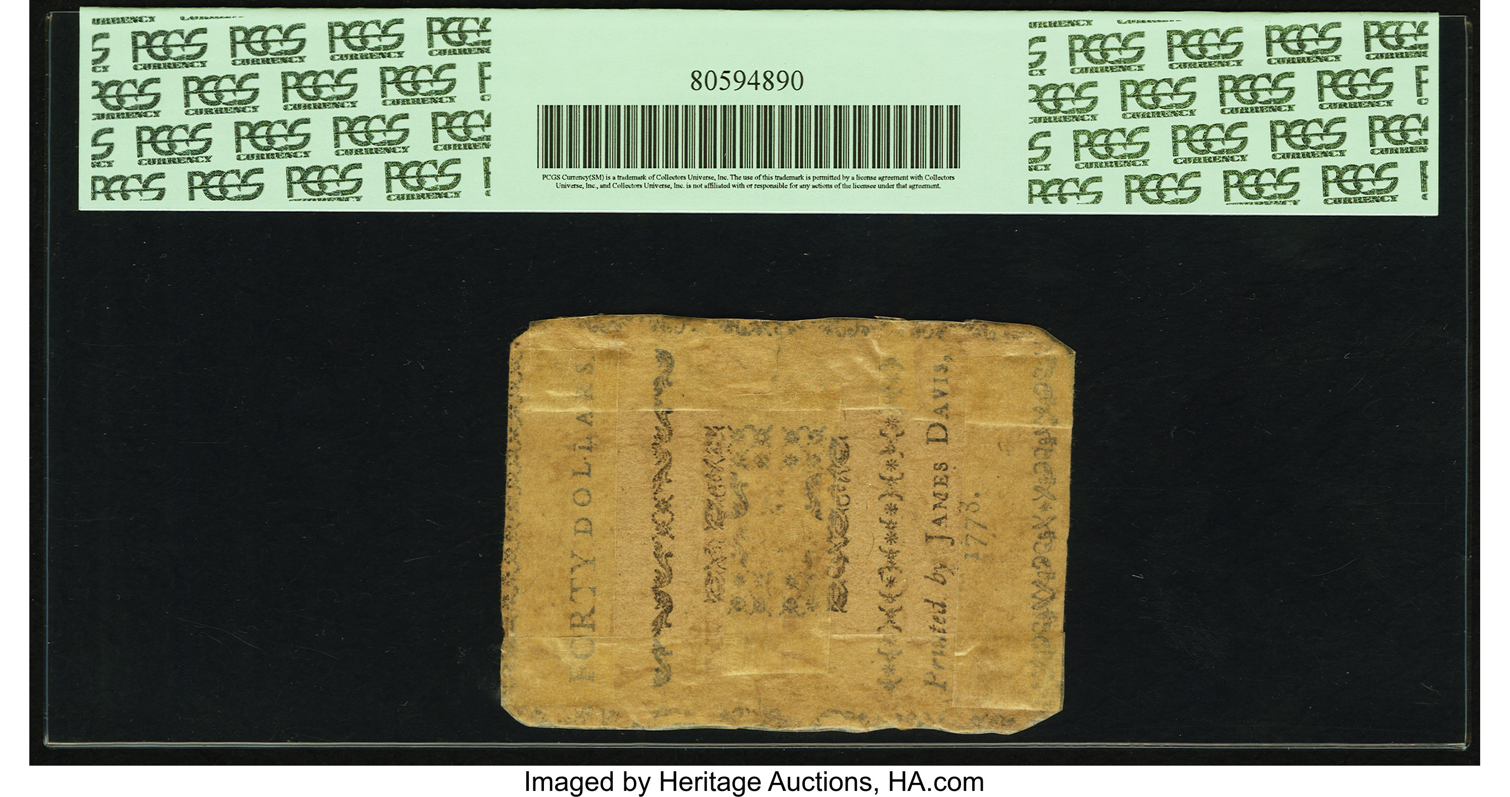 image for: North Carolina August 8, 1778 $40 Freedom of Speech... Fr. NC-180. PCGS Very Fine 20 Apparent....