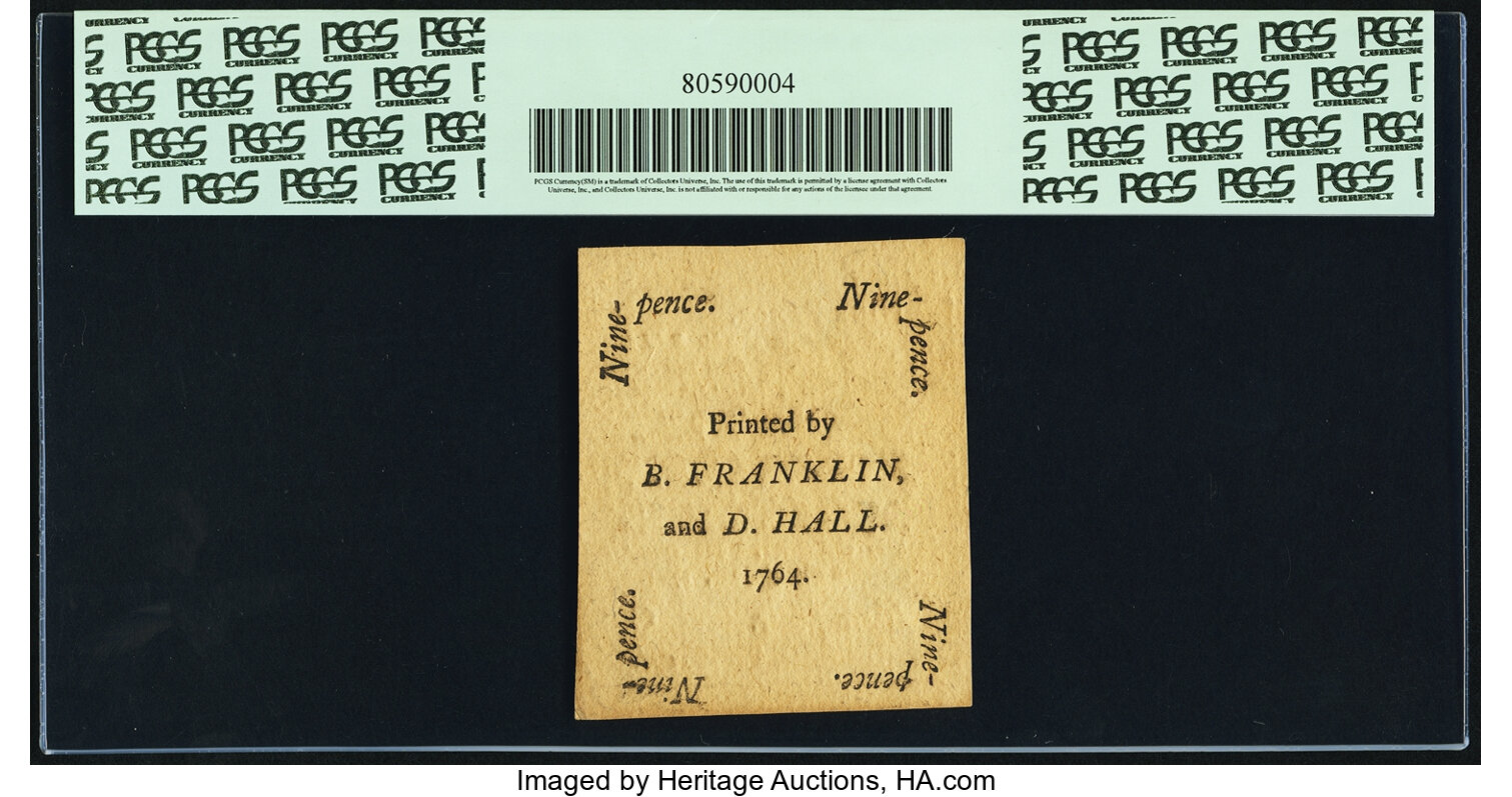 image for: Pennsylvania June 18, 1764 9 Pence Fr. PA-118. PCGS Choice New 63PPQ....