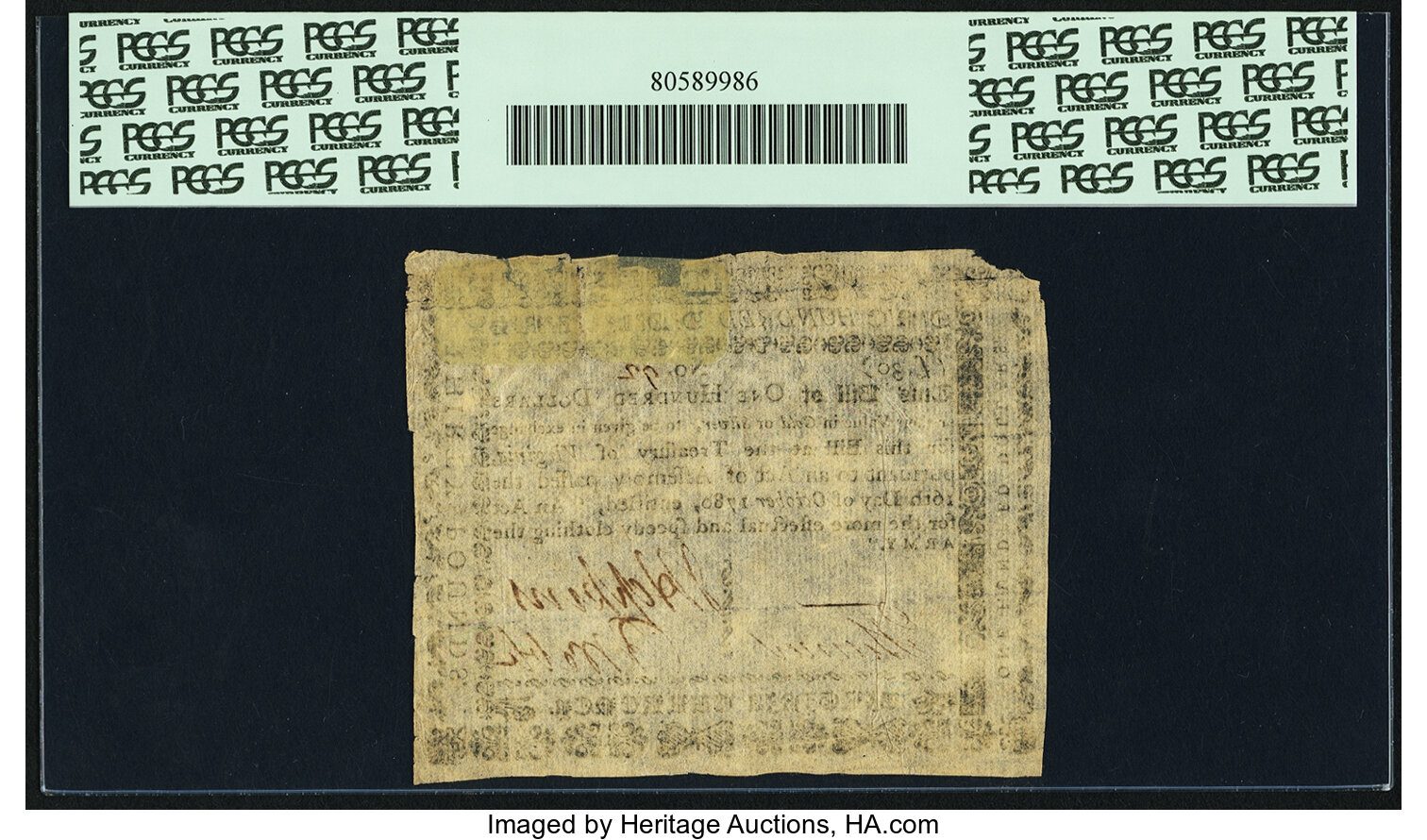 image for: Virginia October 16, 1780 $100 "clothing the Army" Fr. VA-197. PCGS Very Fine 35 Apparent....