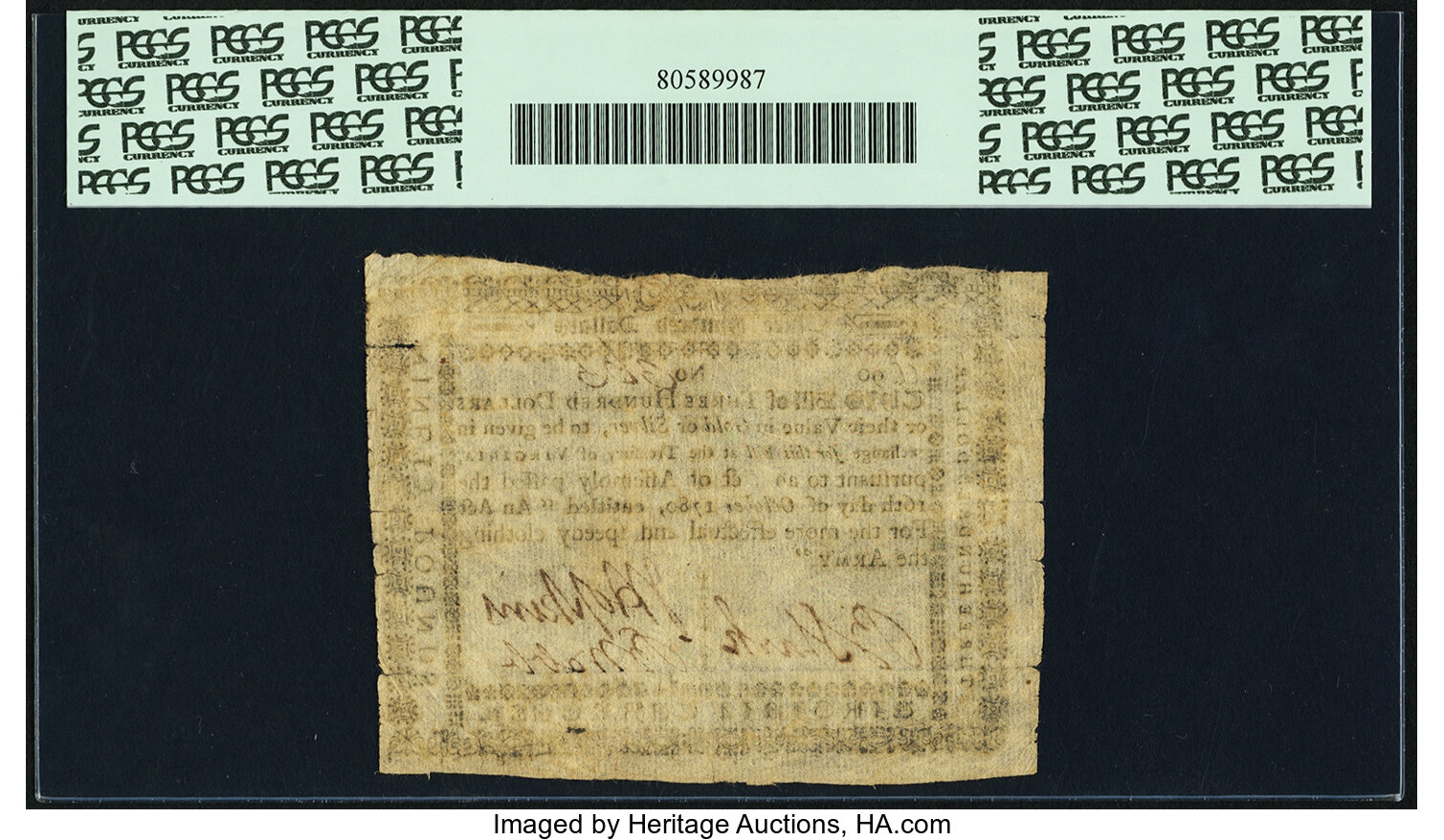 image for: Virginia October 16, 1780 $300 "clothing the Army" Fr. VA-199. PCGS Very Fine 30 Apparent....