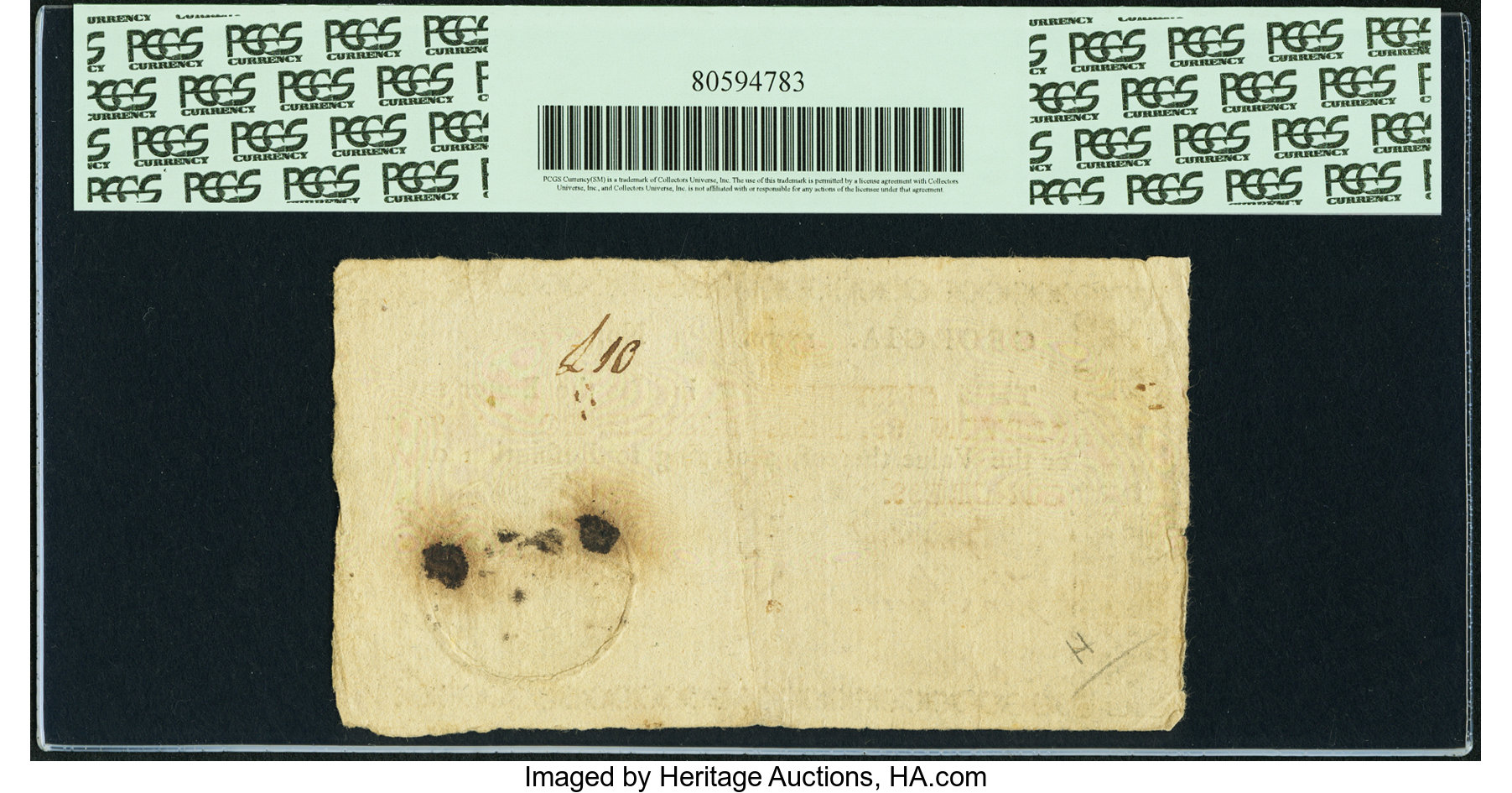 image for: Georgia 1777 No Resolution Date $11 Floating Jugs Fr. GA-90. PCGS Extremely Fine 40 Apparent....