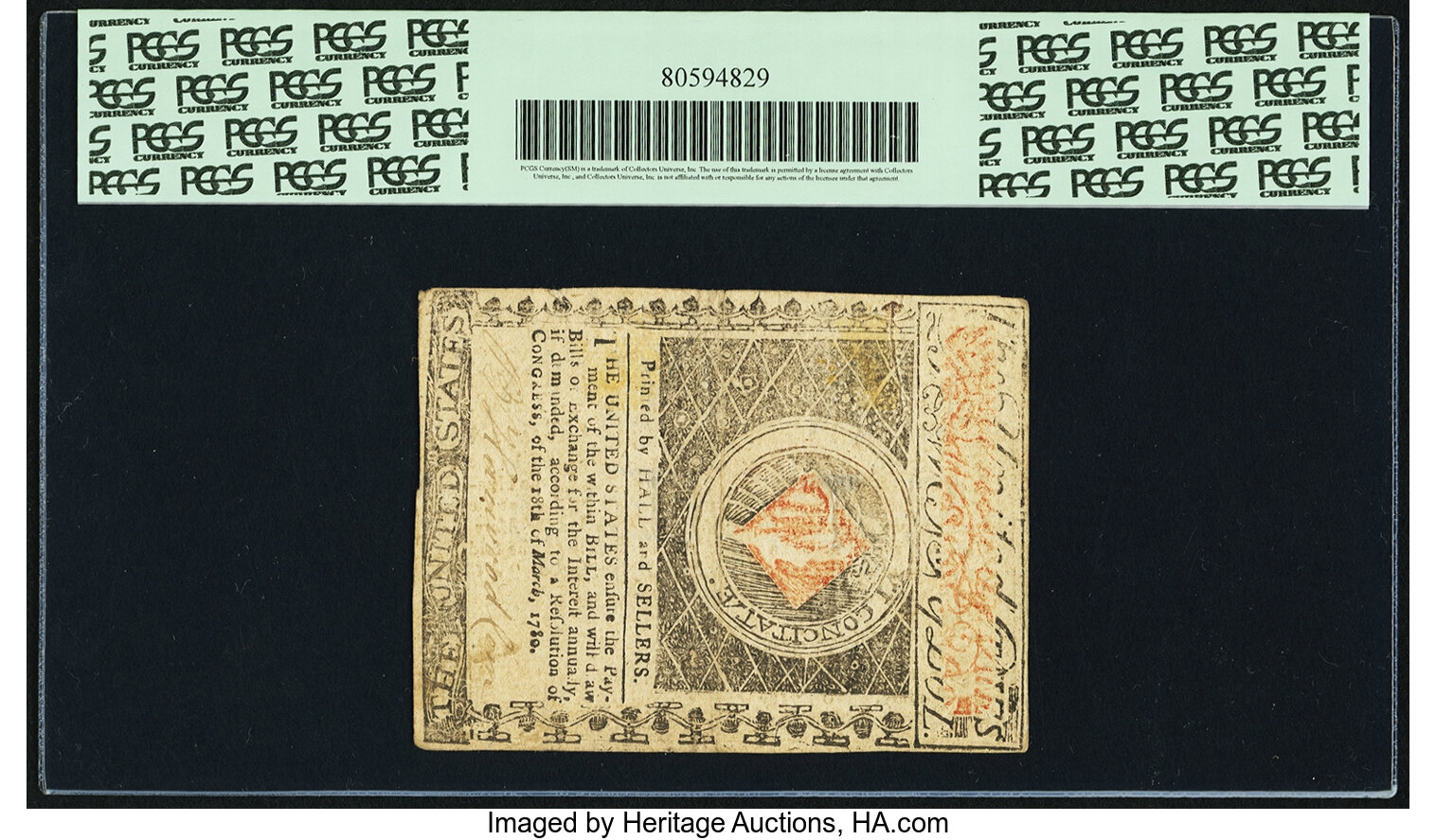 image for: State of Maryland June 28, 1780 $20 Contemporary Counterfeit Fr. MD-122. PCGS Extremely Fine 40 Apparent....