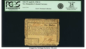 image for: State of New Hampshire April 29, 1780 $1 Fr. NH-179. PCGS Very Fine 25 Apparent....