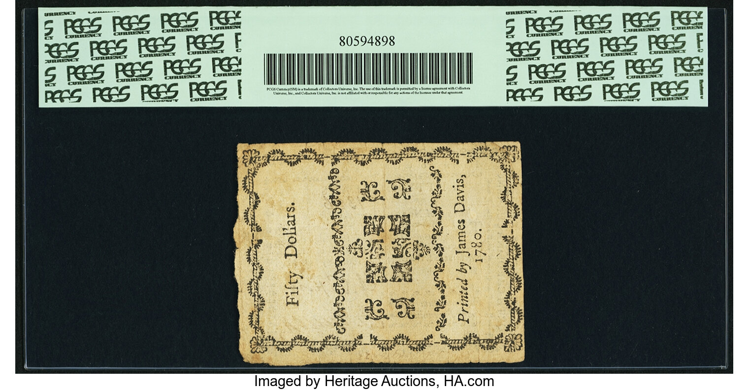 image for: North Carolina May 10, 1780 $50 Fr. NC-192. PCGS Very Fine 35....