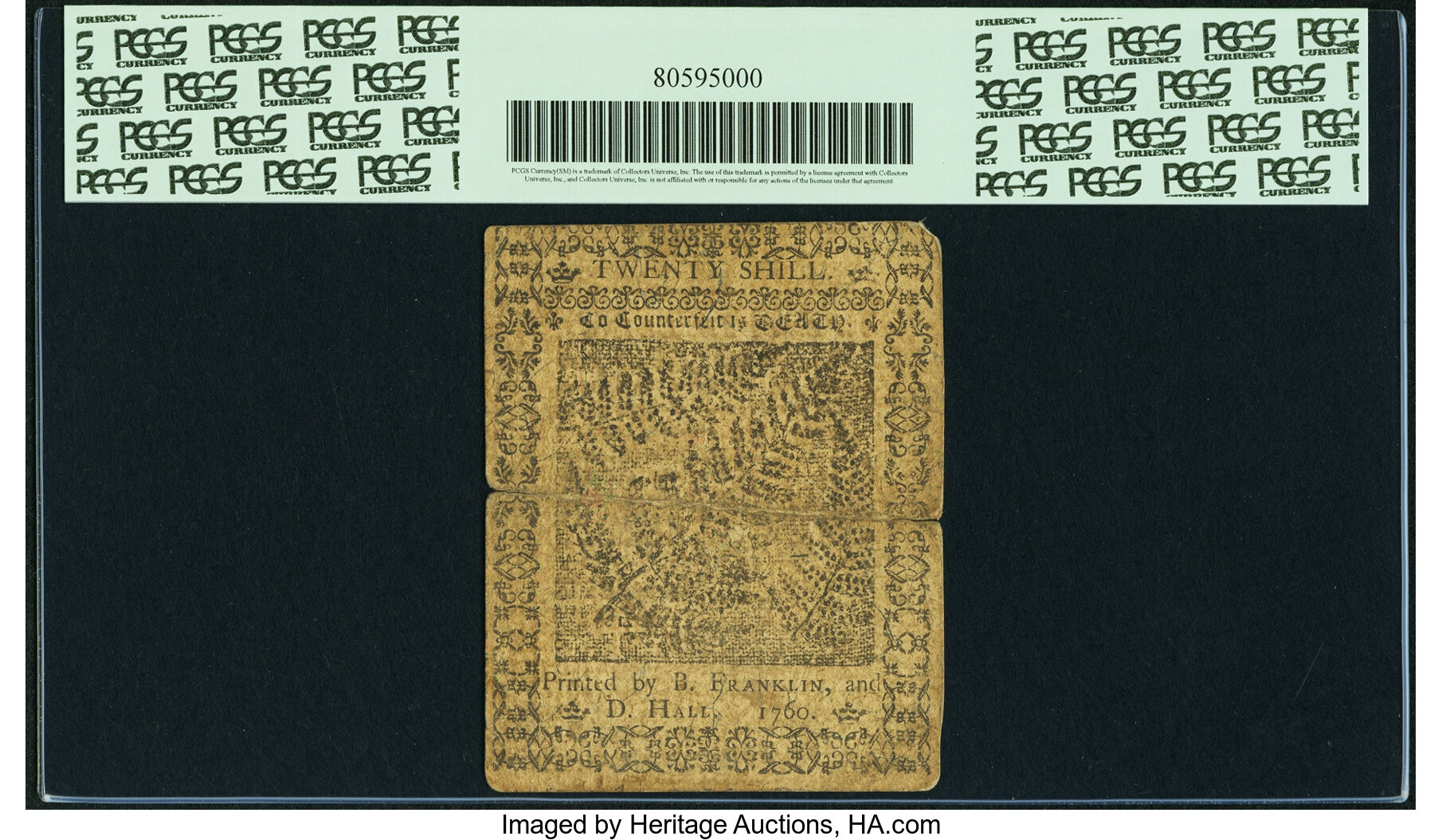 image for: Pennsylvania May 1, 1760 20 Shillings Fr. PA-112. PCGS Very Fine 30 Apparent....