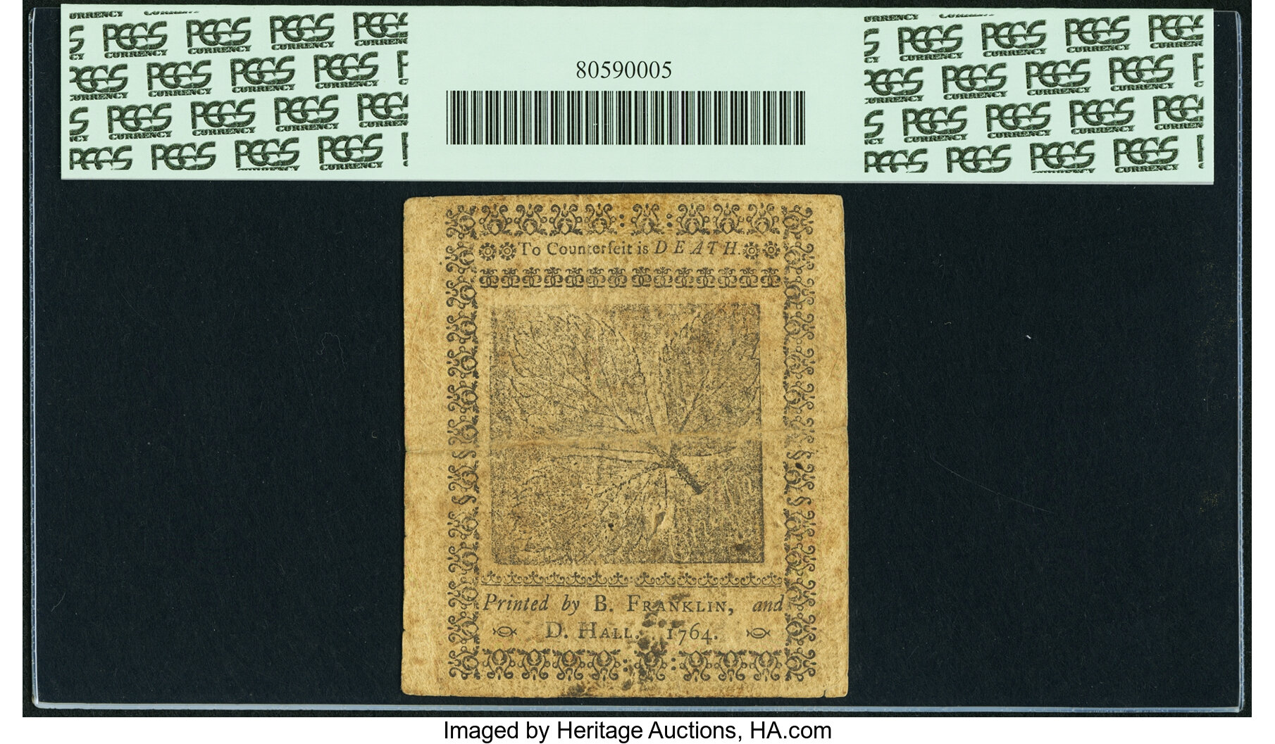image for: Pennsylvania June 18, 1764 1 Shilling Fr. PA-119. PCGS Very Fine 30 Apparent....