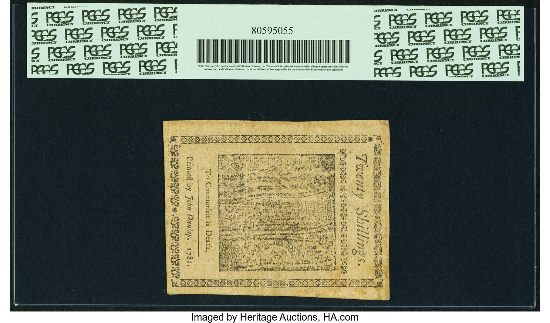 image for: Pennsylvania April 20, 1781 20 Shillings Fr. PA-251. PCGS Extremely Fine 40....