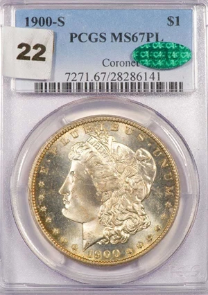 image for: $1 1900-S PCGS MS67 PL CAC CORONET COLLECTION