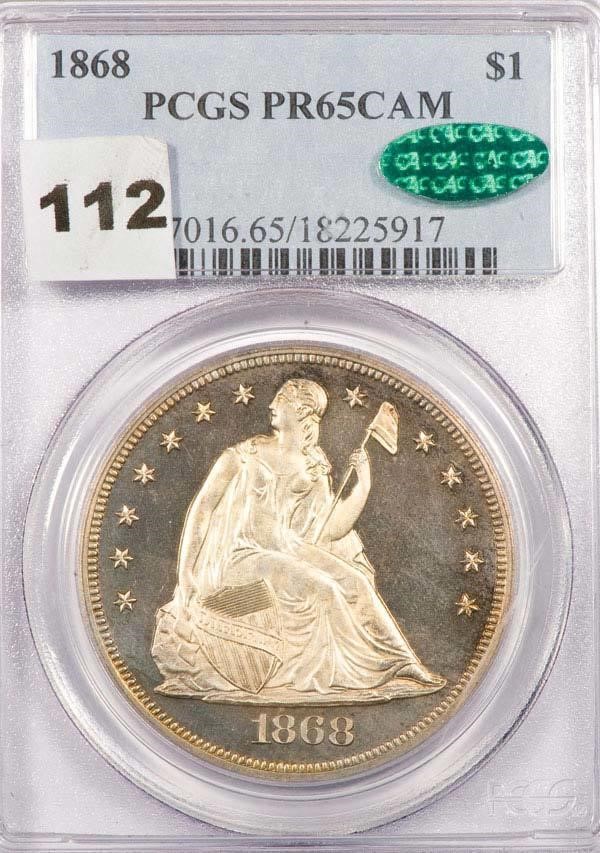 image for: $1 1868 PCGS PR65 CAM CAC