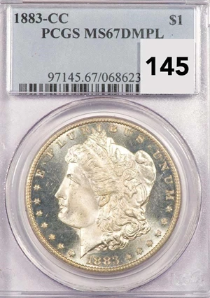image for: $1 1883-CC PCGS MS67 DMPL