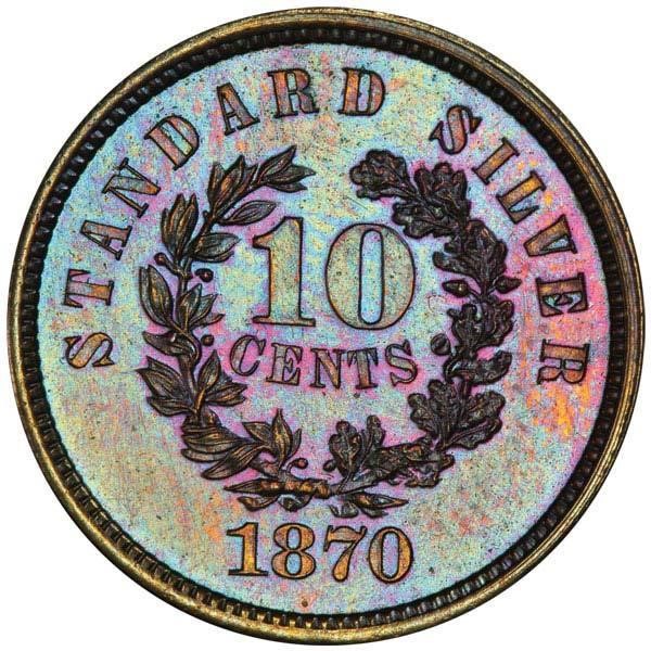 image for: 10C 1870 J-870 PCGS PR64BN CAC