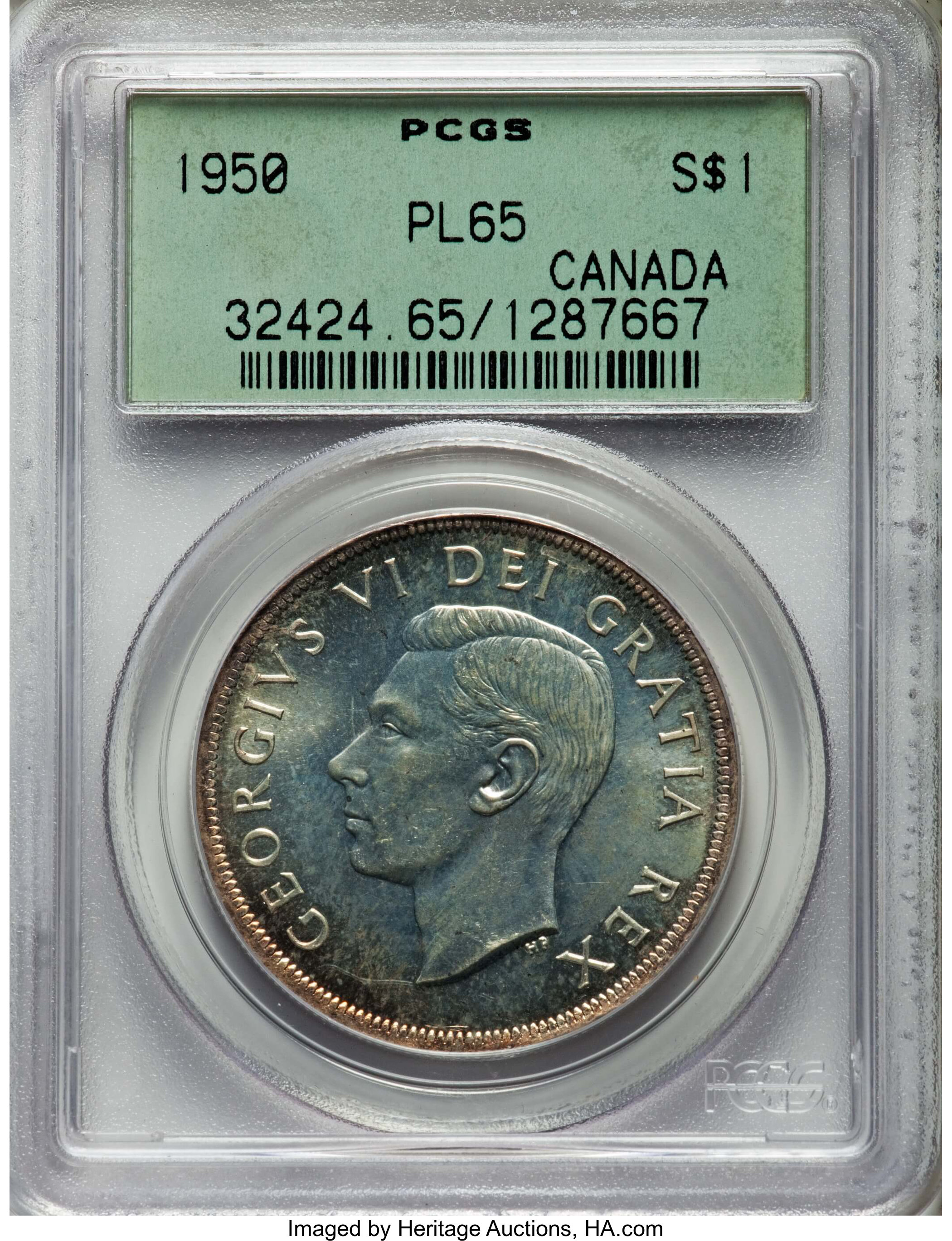 image for: George VI Prooflike Dollar 1950 PL65 PCGS