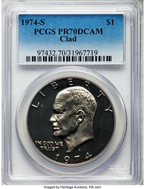 image for: 1974-S $1 Clad PR70 Deep Cameo PCGS....
