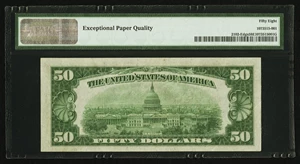 image for: Fr. 2102-E $50 1934 Federal Reserve Note. PMG Choice About Unc 58 EPQ....